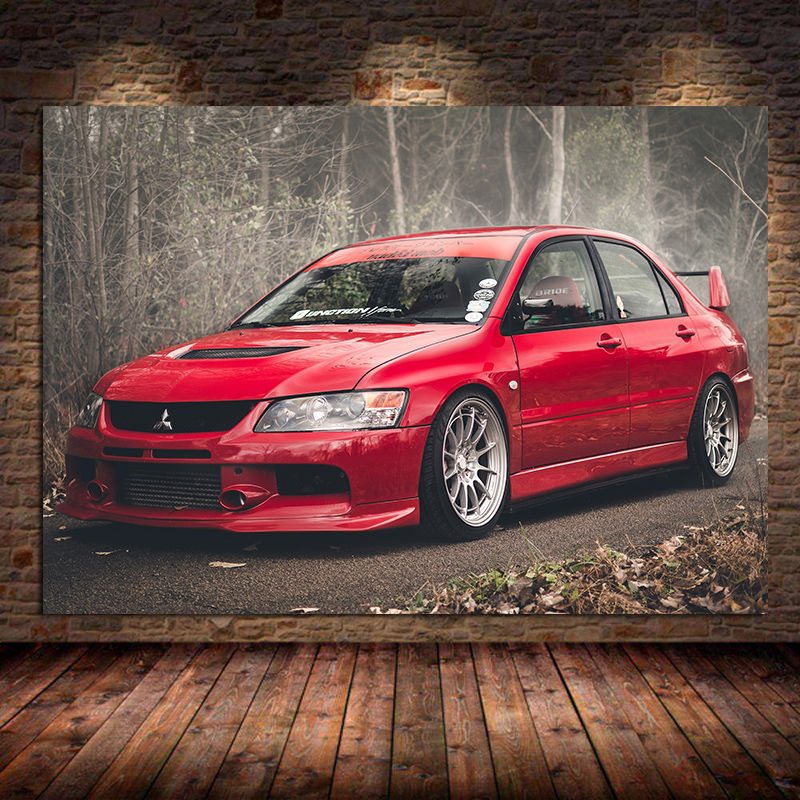 Interior Design Studio - Poster Supercar Lancer Evo Gambar mobil
