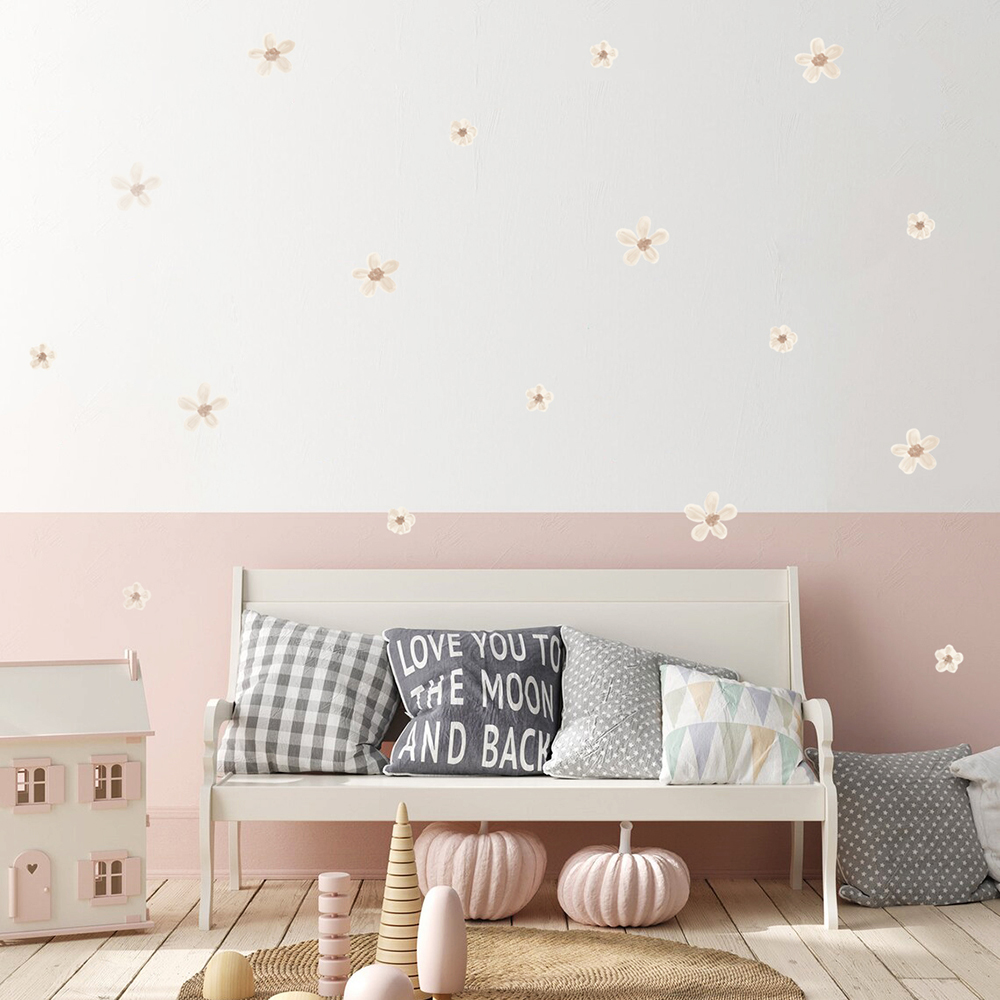 Interior Design Quotes - Boho warna Solid bunga pembibitan stiker