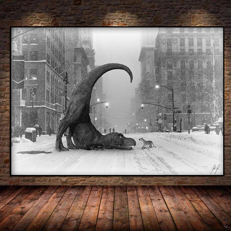 Interior Design Studio - Retro ingin bermain Poster dinosaurus dan
