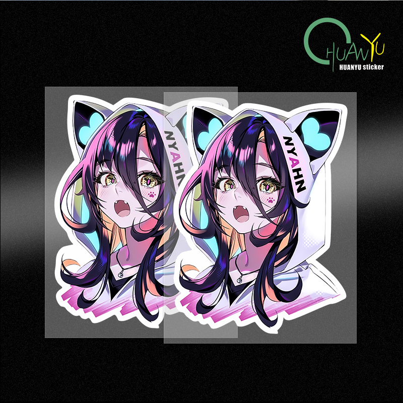 Interior Design Quotes - Stiker Dinding Kepala Gadis Anime Lucu