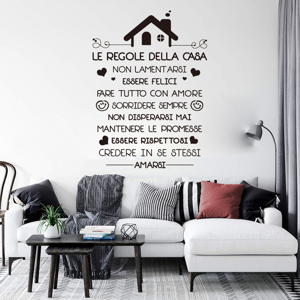 Interior Design Quotes - Stiker Dinding Aturan Rumah Italia Ruang