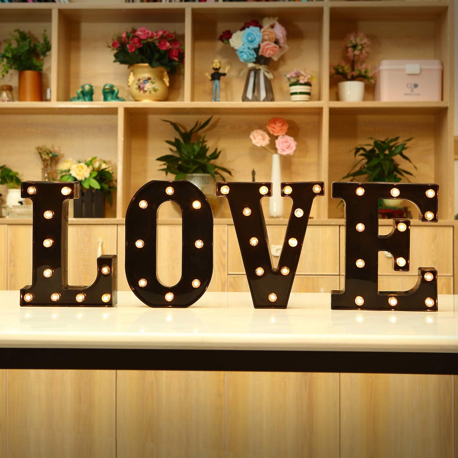 Lampu LED Huruf 22cm Hitam, An - Interior Design Quotes ulasan dan harga