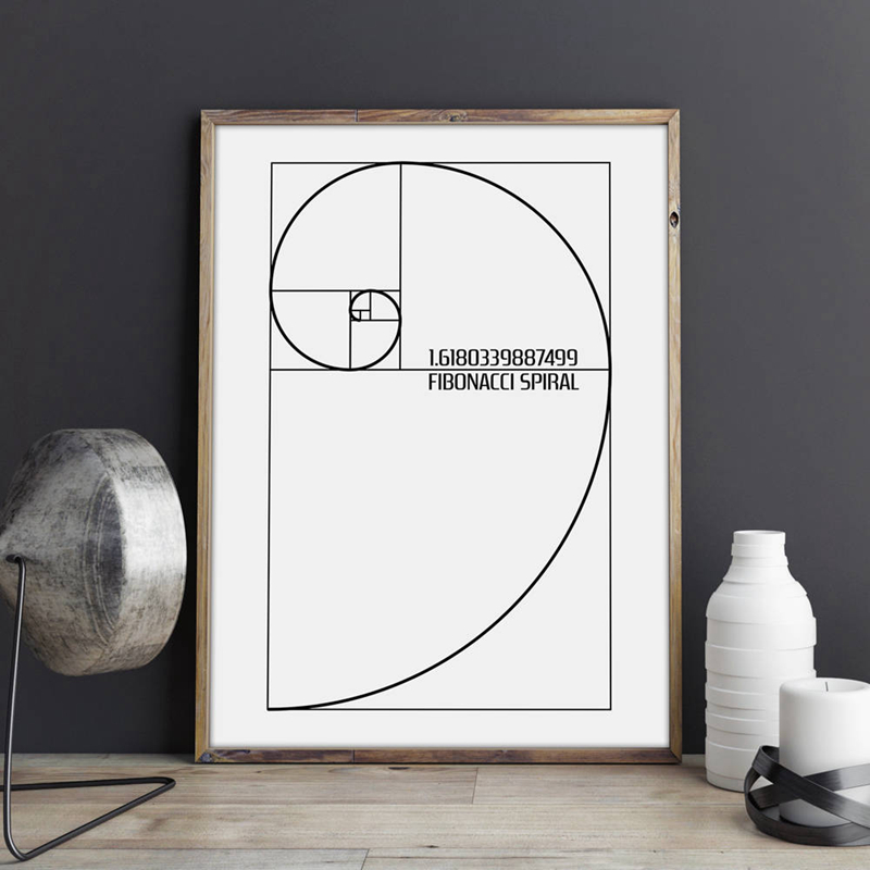 Fibonacci Spiral Seni Dinding  - Interior Design Studio ulasan dan harga