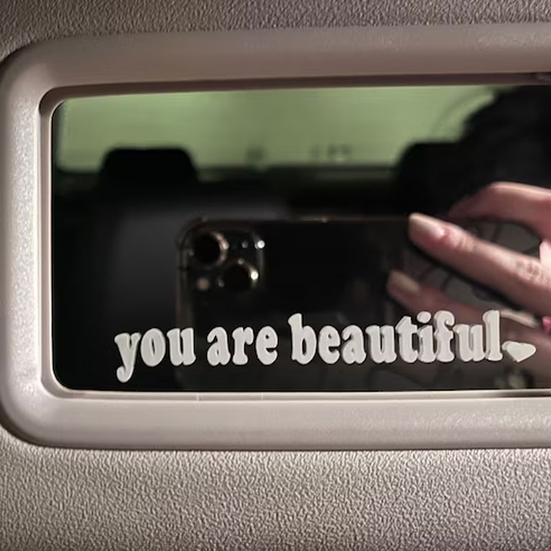 Stiker Mobil Teks Anda Cantik  - Interior Design Quotes ulasan dan harga