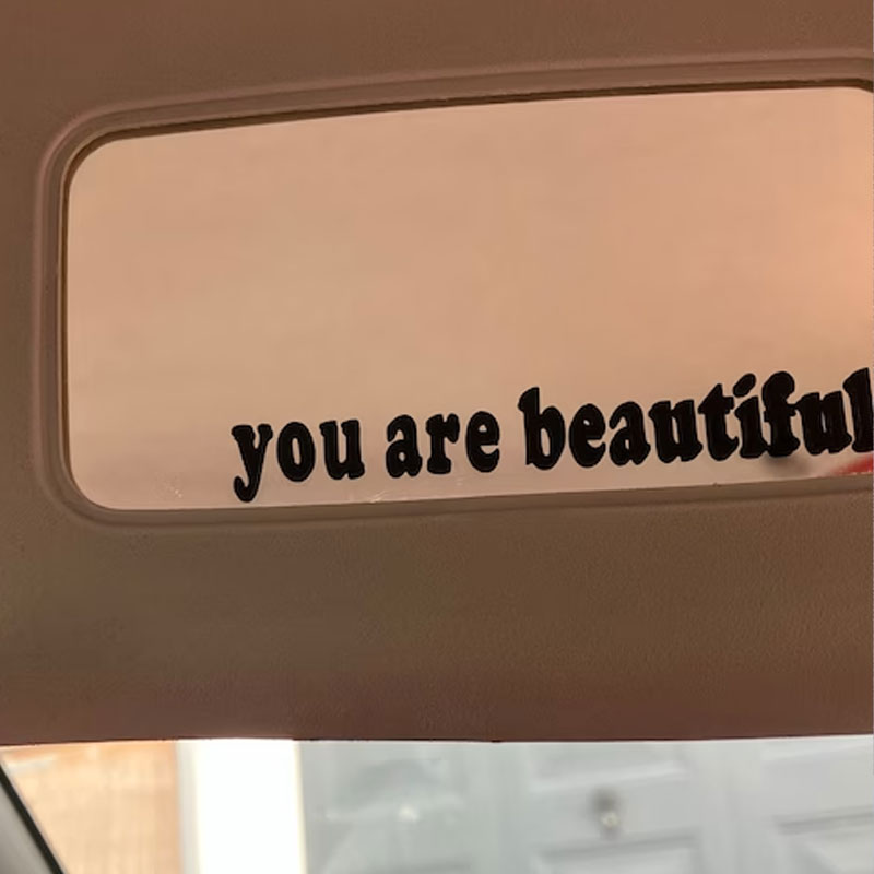 Stiker Mobil Teks Anda Cantik  - Interior Design Quotes ulasan dan harga
