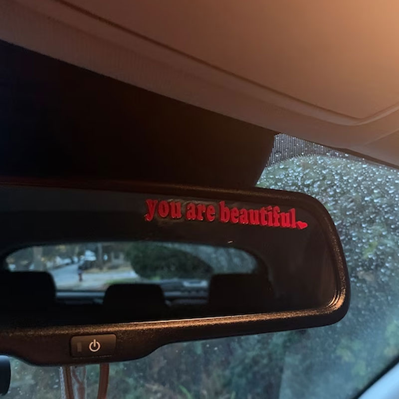 Stiker Mobil Teks Anda Cantik  - Interior Design Quotes ulasan dan harga